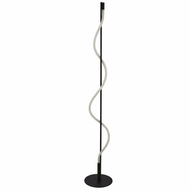 Lampada da terra a LED in metallo con funzione touch 141 cm nero bianco opaco rotonda 2700 K bianco caldo 1523 lm Moderna