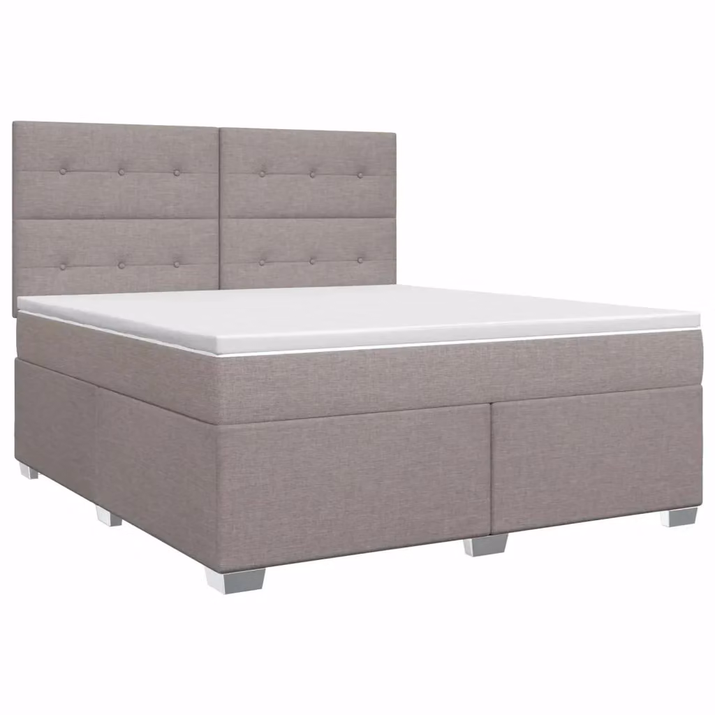 Letto box spring con materasso vidaXL in tessuto beige e grigio L/P: 140 x 190 cm – 2