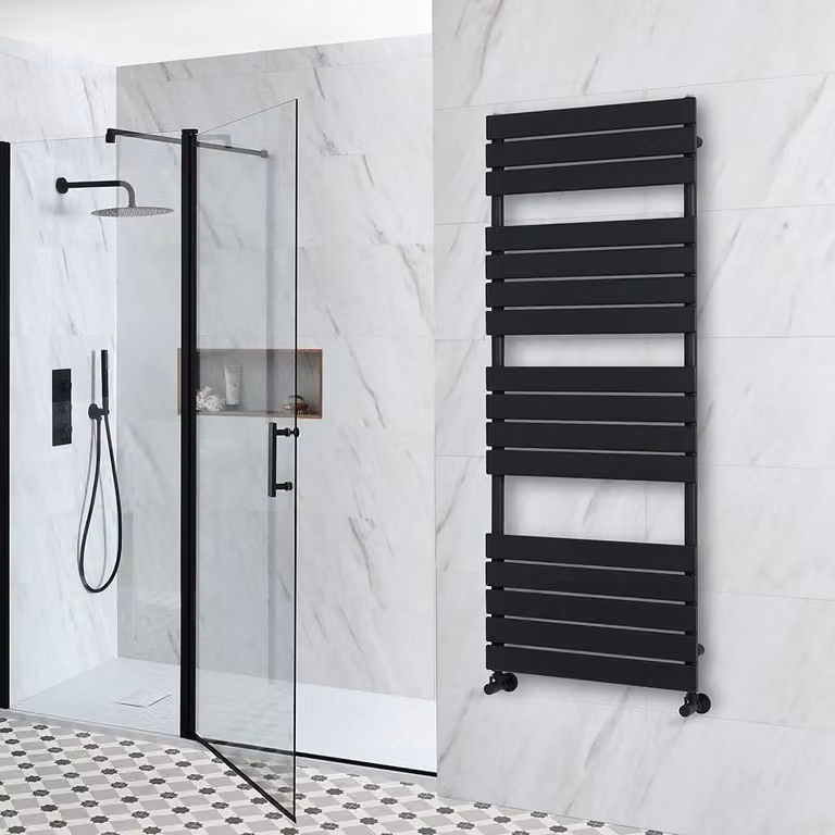Scaldasalviette Design Nero 1500x600mm - Termoarredo Bagno - Stile Moderno - Lustro