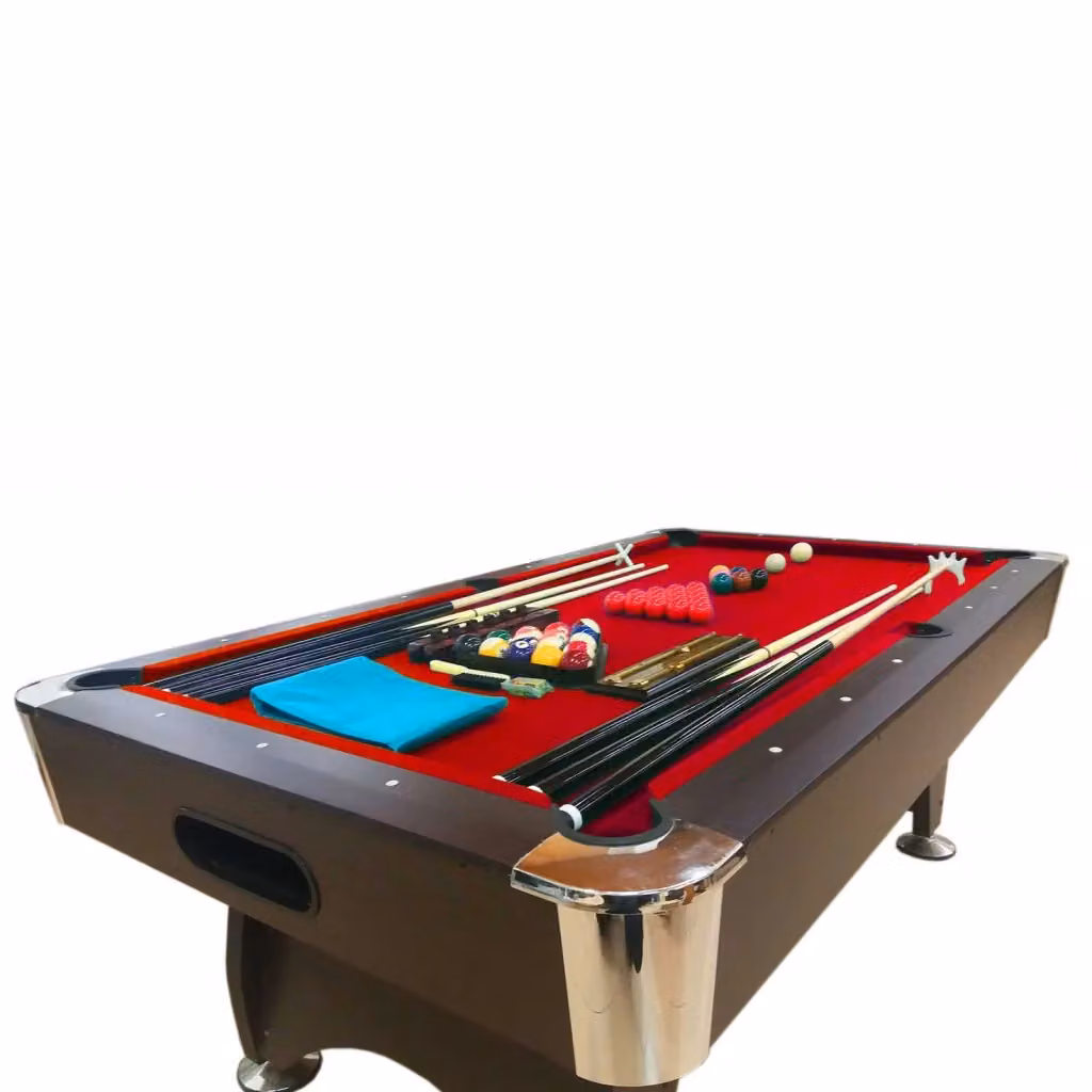 Tavolo da Biliardo Professionale Simbashopping Moderno in Marrone e Rosso L: 221 cm, P: 145 cm, H: 80 cm – 2