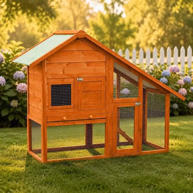 Rabbit Hutch 140x63x120 Cm Solid Fir Wood