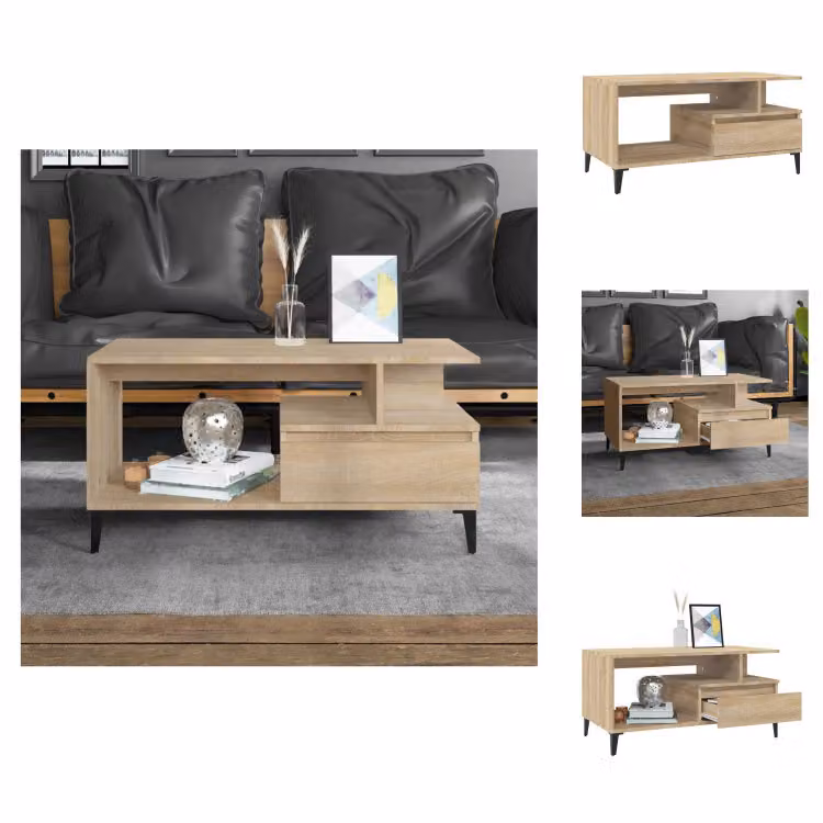 vidaXL Tavolino in rovere Sonoma 90x49x45 cm in legno - Tavolini da caffè