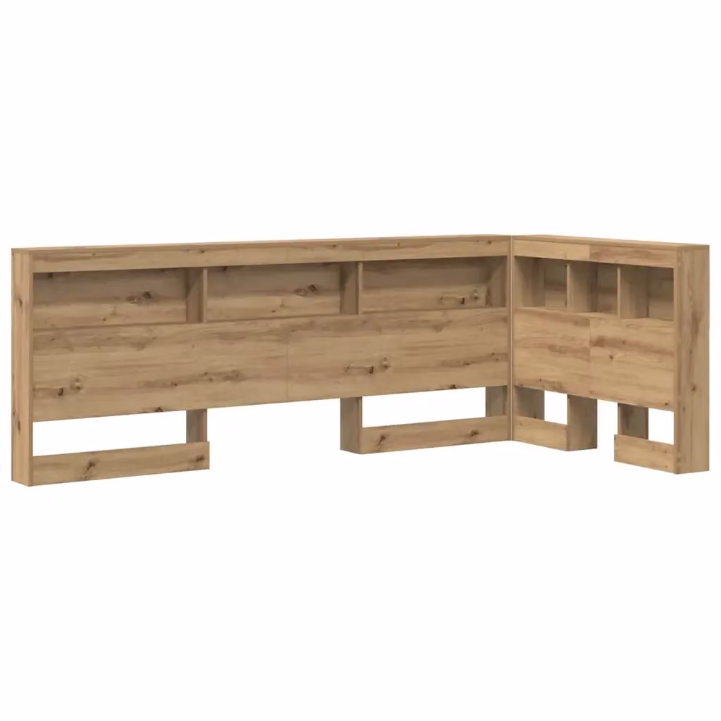 Testata del letto con scaffale integrato e porta di ricarica USB vidaXL in legno e metallo marrone L/P/H: 217,5 x 117,5 x 76,5 cm – 2
