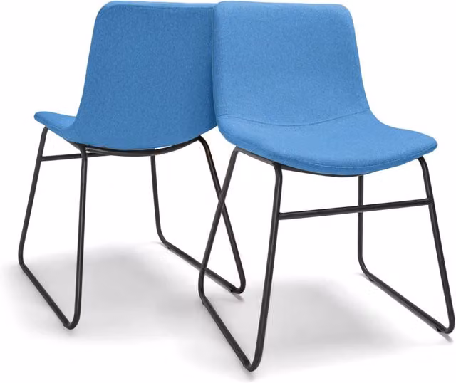 Set di 2 sedie Frankystar TOKYO in tessuto e metallo design moderno per sala da pranzo o ufficio, blu dodger