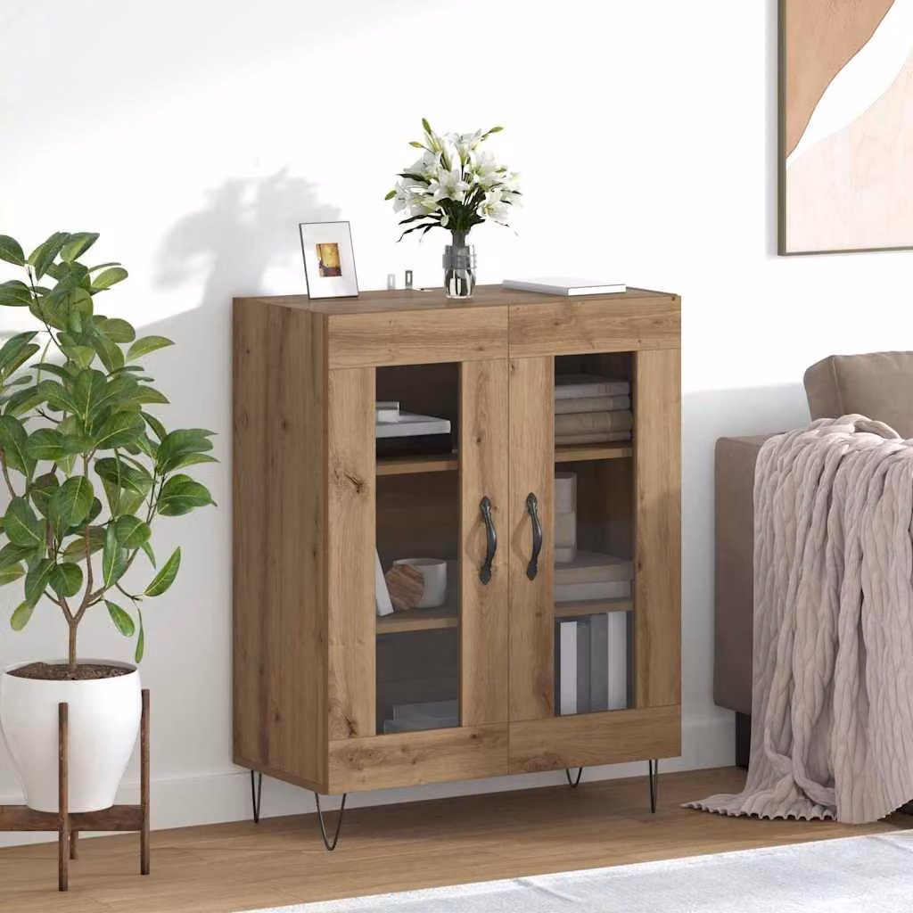Credenza moderna vidaXL in rovere marrone L: 69,5 cm, P: 34 cm, H: 90 cm