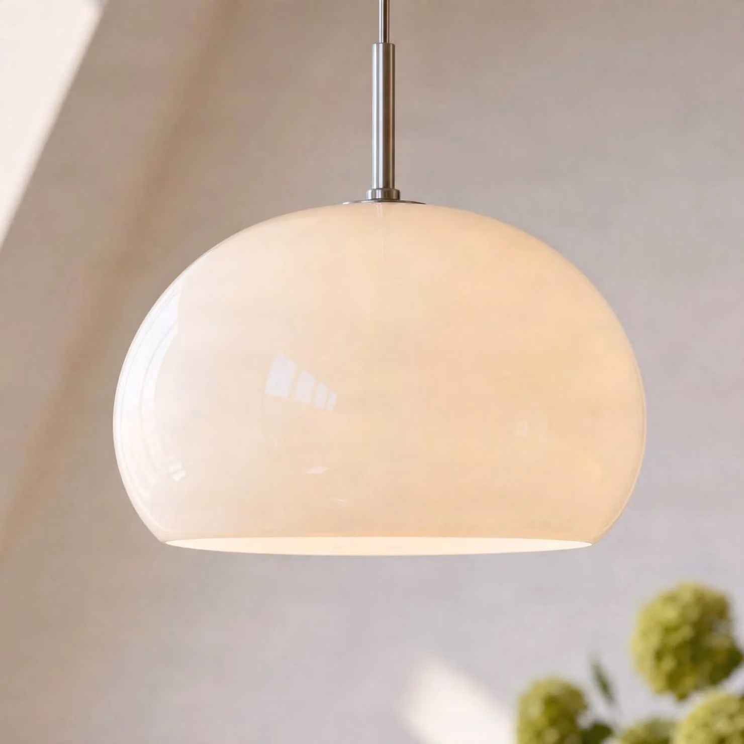 Lampada a sospensione Owen NOLA, dimmerabile, Bianco / Opale, Soggiorno / Sala da pranzo, Vetro, Moderno, Lampada a sospensione