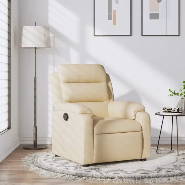 Divano Sedia-Poltrona Reclinabile in Tessuto Crema 587559
