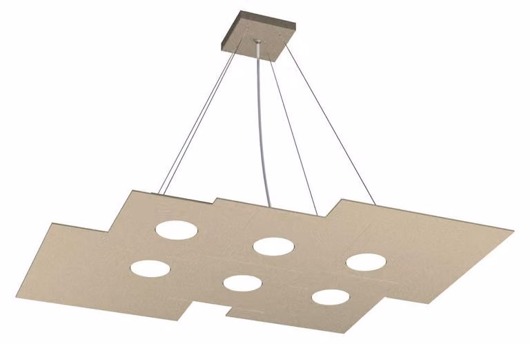 Sospensione Moderna Plate Metallo Sabbia 6 Luci Gx53