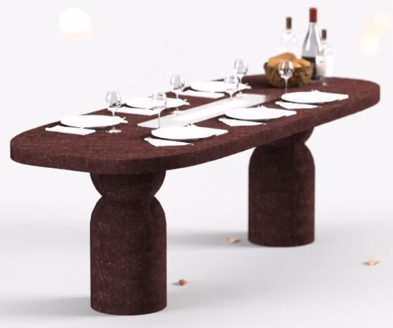 Tavolo da pranzo Casa Padrino con camino a bioetanolo, dimensioni 240 x 110 x H. 75 cm - Disponibile in diversi colori - Tavolo da pranzo - Tavolo da giardino - Arredamento per la sala da pranzo - Arredamento per il giardino - Arredamento - Arredamento di