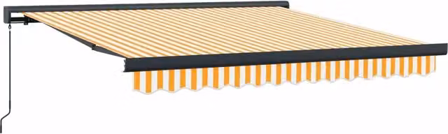 Tenda retrattile vidaxl con bracci pieghevoli in alluminio e tessuto in poliestere, colori giallo e bianco, L: 350 cm, P: 250 cm