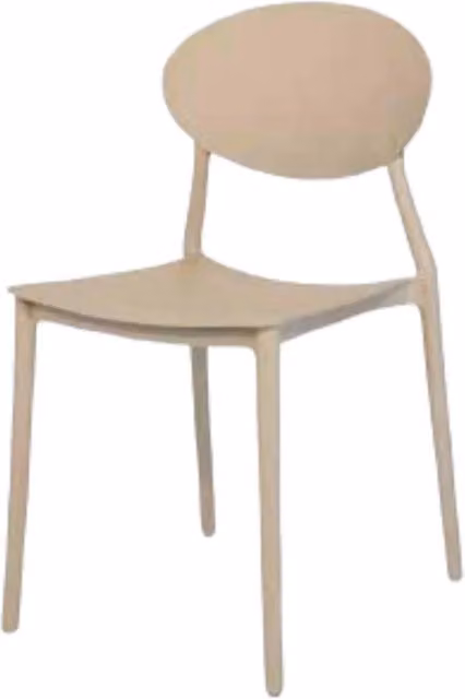 Set di 4 sedie impilabili in polipropilene beige Mobili 2G L: 50 cm, P: 43 cm, H: 81 cm