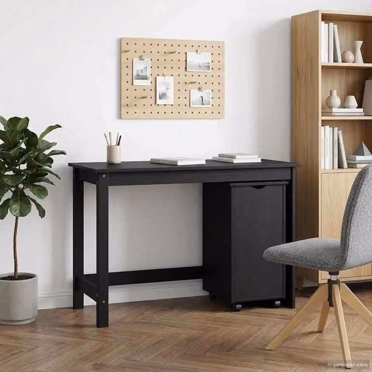 Maison Exclusive - Set di due scrivanie con cassetti, colore grigio, legno di pino massello