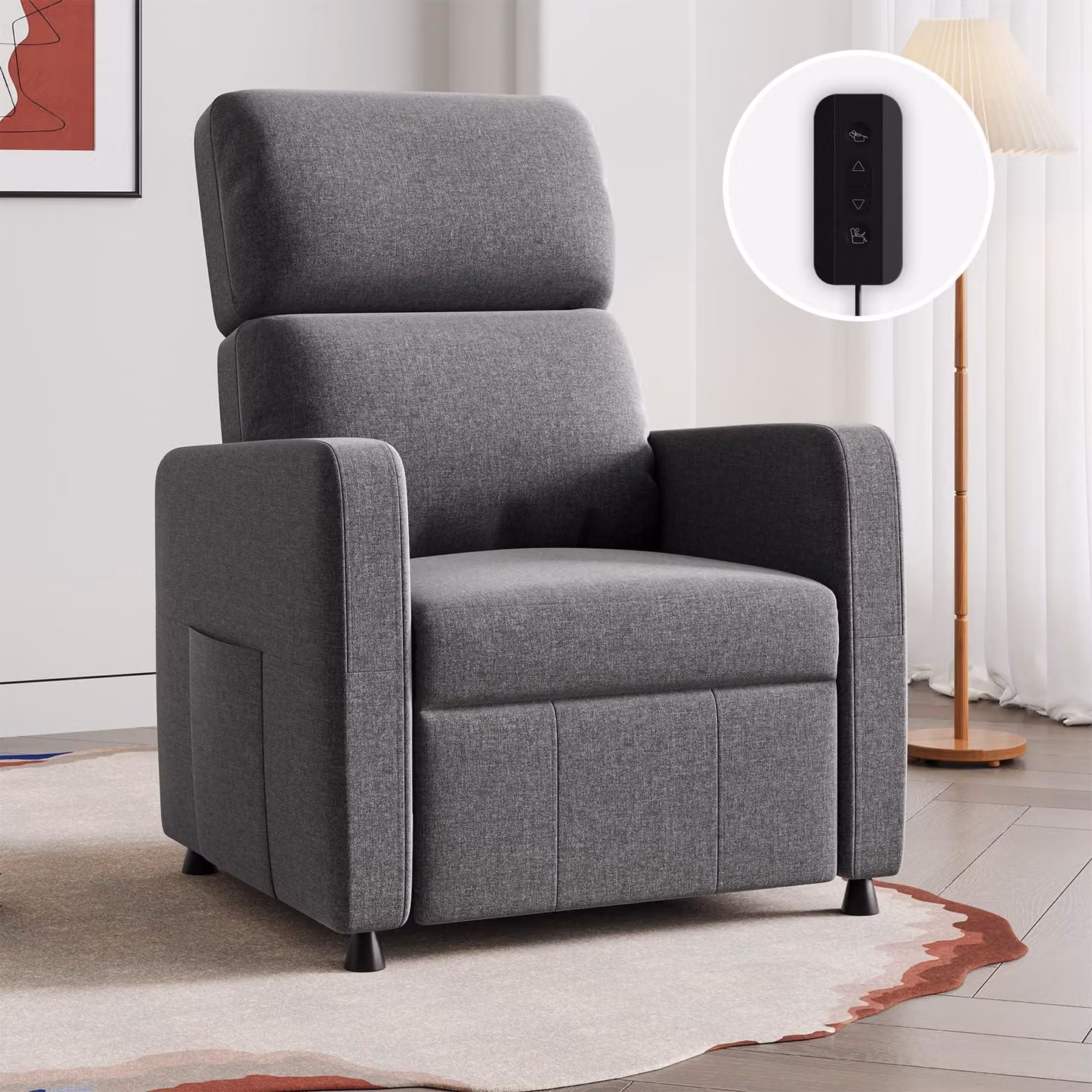 Poltrona reclinabile JUMMICO, poltrona per la televisione, poltrona relax con funzione reclinabile, con sistema elettrico