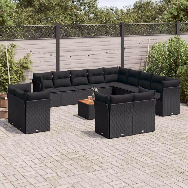 Set di sedie da giardino vidaXL in legno di acacia oliato e metallo nero per esterni e terrazzi