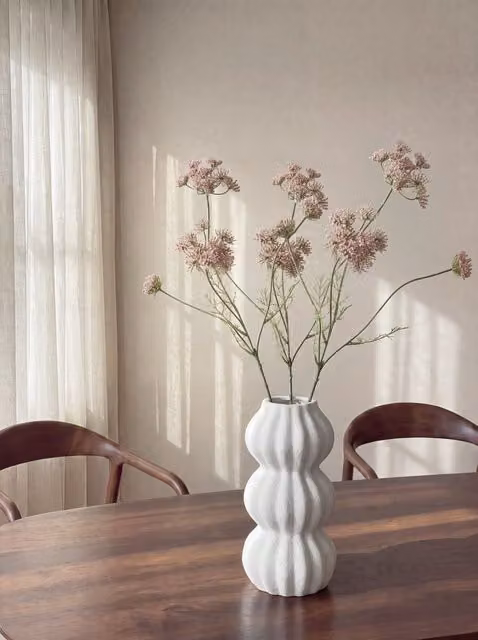 Fiore artificiale rosa e bianco Gein Kenay Home in ceramica e tessuto per decorazione da tavolo