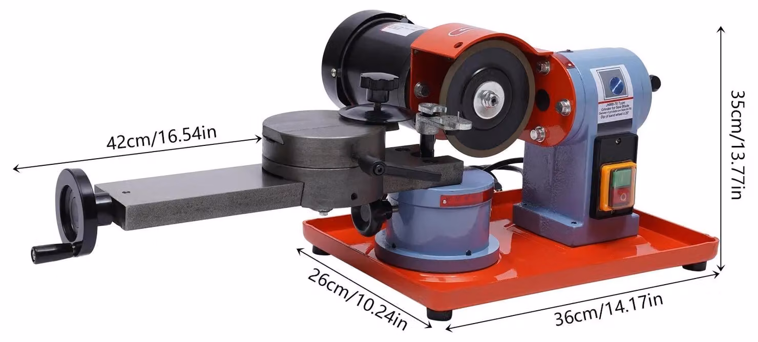 Affilatrice per seghe circolari - Macchina per l'affilatura di lame di seghe circolari - Affilatrice per seghe circolari - Affilatrice per lame - Motore da 250 Watt