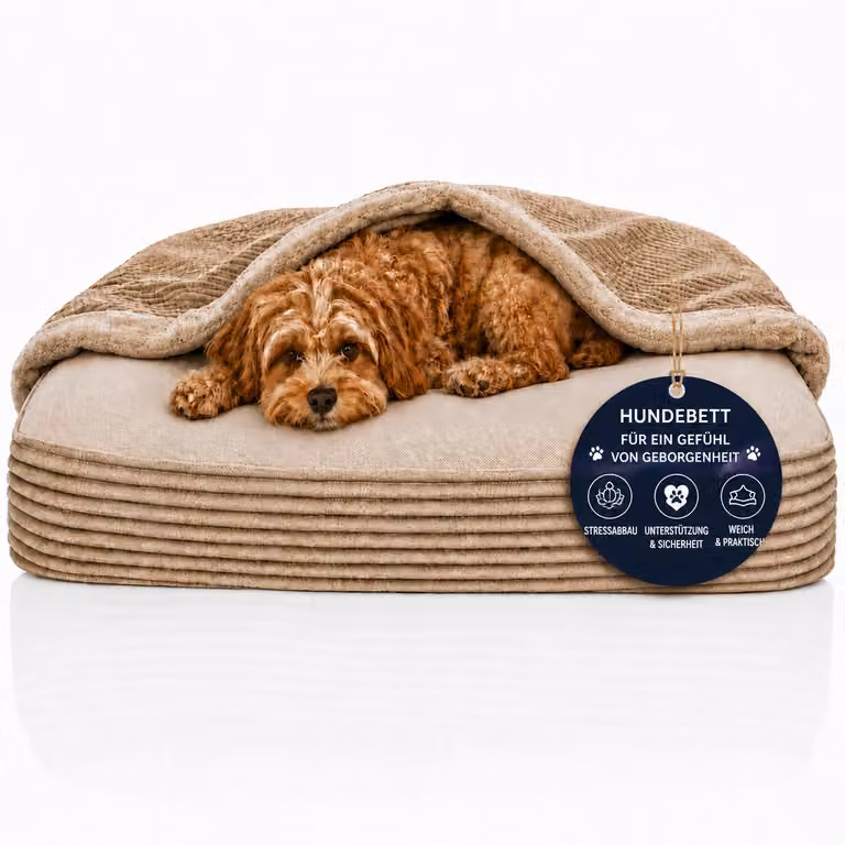 Cuccia ortopedica per cani, modello a grotta, delicata sulle articolazioni, taglia M, 70x55 cm, color beige