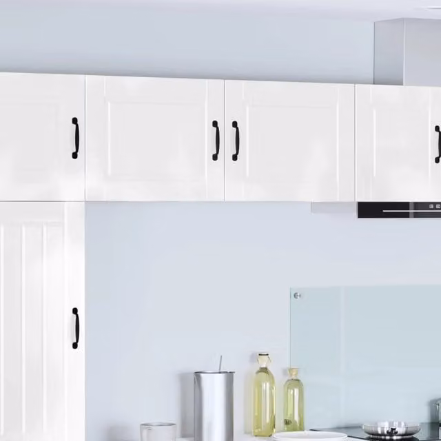 Set di 2 pensili da cucina vidaXL bianco lucido con ante a battente L/P/H: 50 x 31 x 40 cm