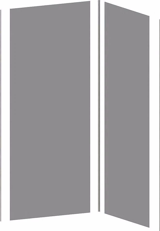 Set di 2 pannelli per doccia con profili - 90 x 120 x 210 cm - ITZIAR
