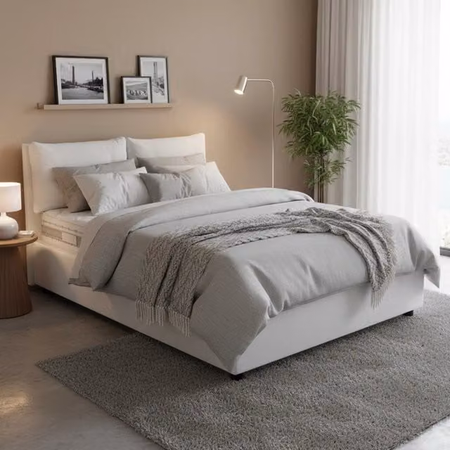 Letto Matrimoniale Andrealo Talamo Italia con Materasso Incluso, Bianco, L/P: 160 x 200 cm – 1