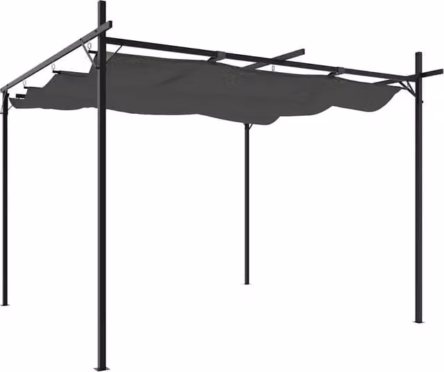 Pergola con Tetto Retrattile Antracite 295x292x230 cm CFW8482375