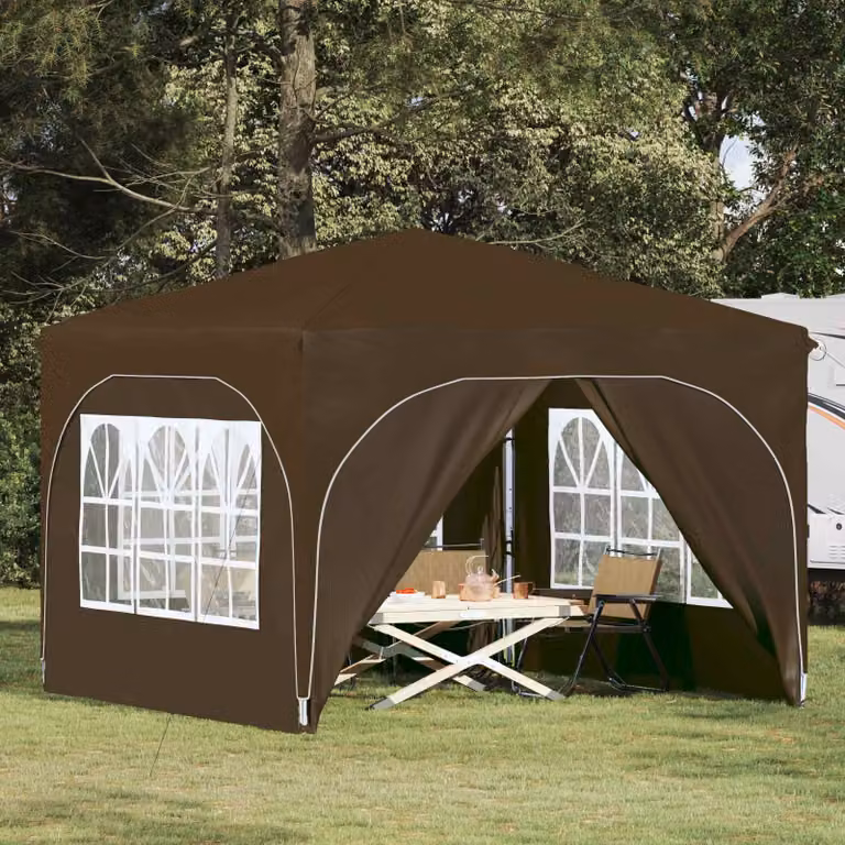 vidaXL Tenda per feste a pop-up Tortora L: 290 cm, P: 290 cm, H: 245 cm