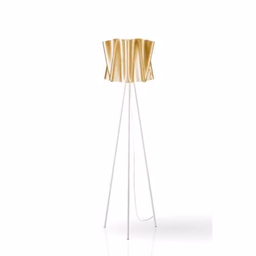 Piantana Moderna 3 Piedi Polilux ® New Gold E Metallo 1 Luce E27