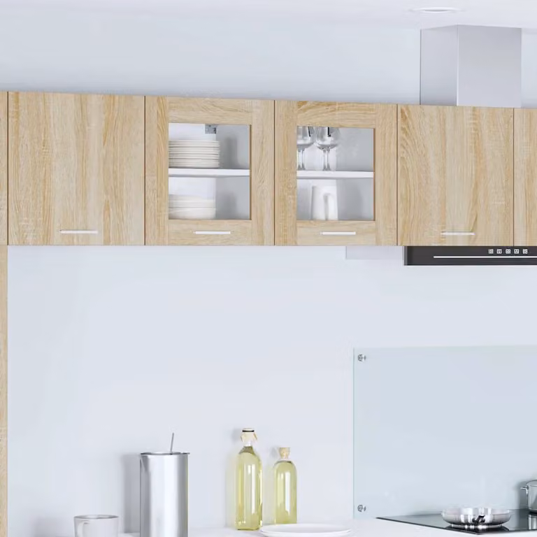 vidaXL Armadio pensile da cucina moderno in rovere color marrone con ante a battente L/P/H: 40 x 31 x 40 cm