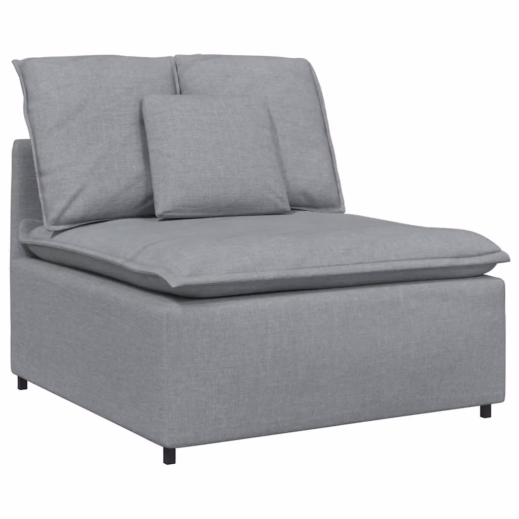 Modulo Centrale di Divano Modulare vidaXL con Cuscini Grigio Chiaro L: 100 cm – 2