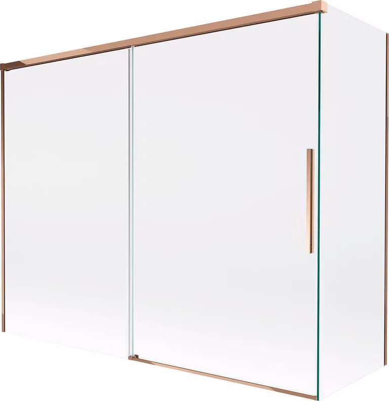 Mexen Rox paravento per vasca da bagno scorrevole a 2 ante 190 + 80 x 150 cm, trasparente, oro rosa - 8C9-190-080-60-00