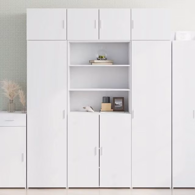 Mobile a muro vidaXL bianco con ante a battente e ripiani interni L: 80 cm, P: 42,5 cm, H: 225 cm