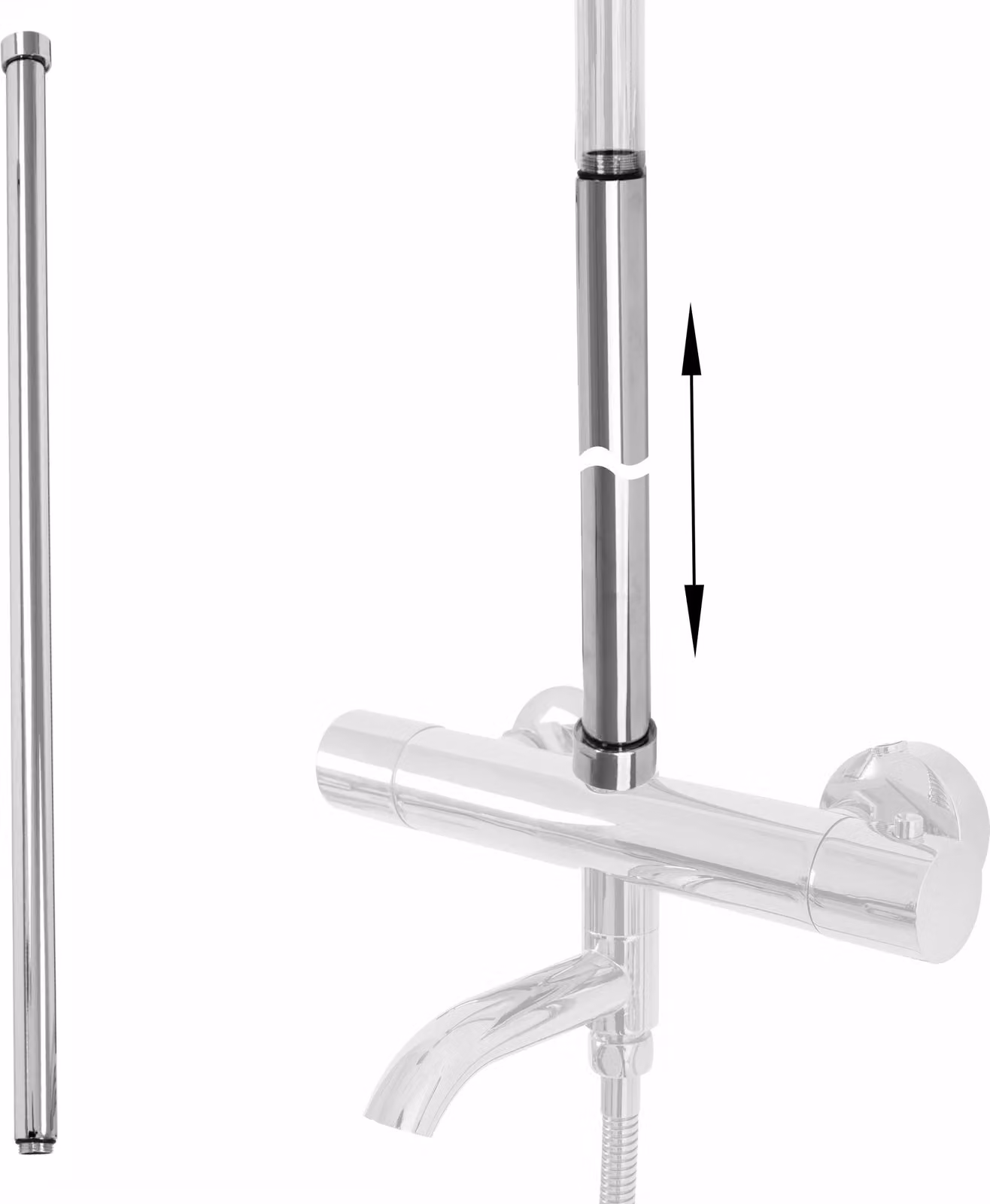 Prolunga per Set Vasca/Doccia Rea 60 cm Chrome