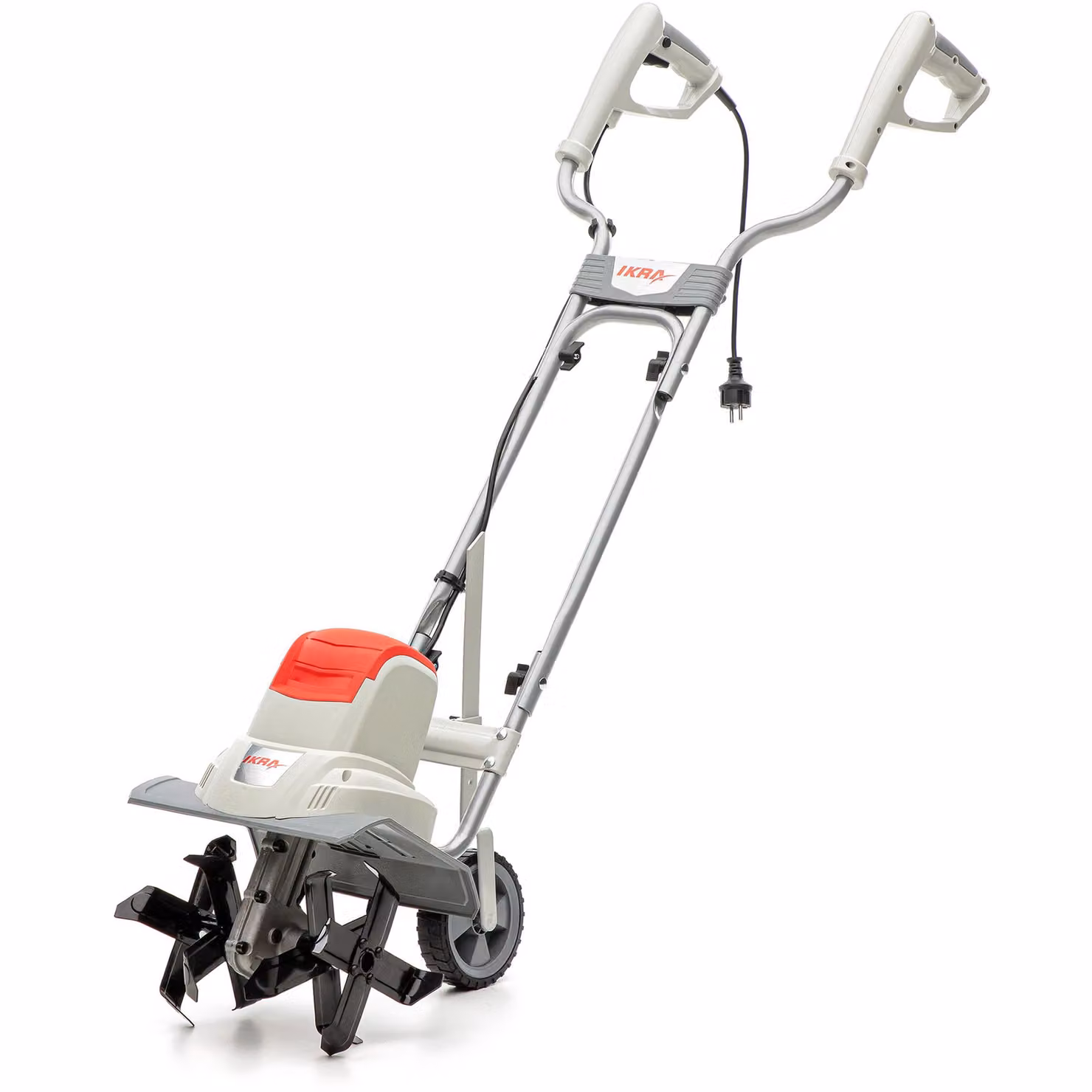 Motozappa elettrica IKRA IEM 800S | 800 W | Larghezza di lavoro 30 cm | Profondità di lavoro fino a 20 cm | 16 lame | Telaio pieghevole | Ruota di trasporto