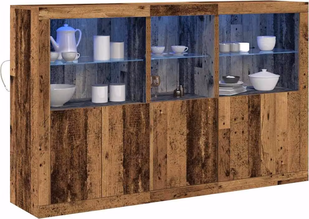 Madia LED Legno vecchio 162 x 37 x 100 cm Legno multistrato