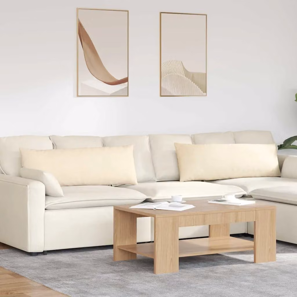 Set di 2 cuscini da divano vidaXL in tessuto a coste beige, L 120 cm x P 40 cm x H 40 cm