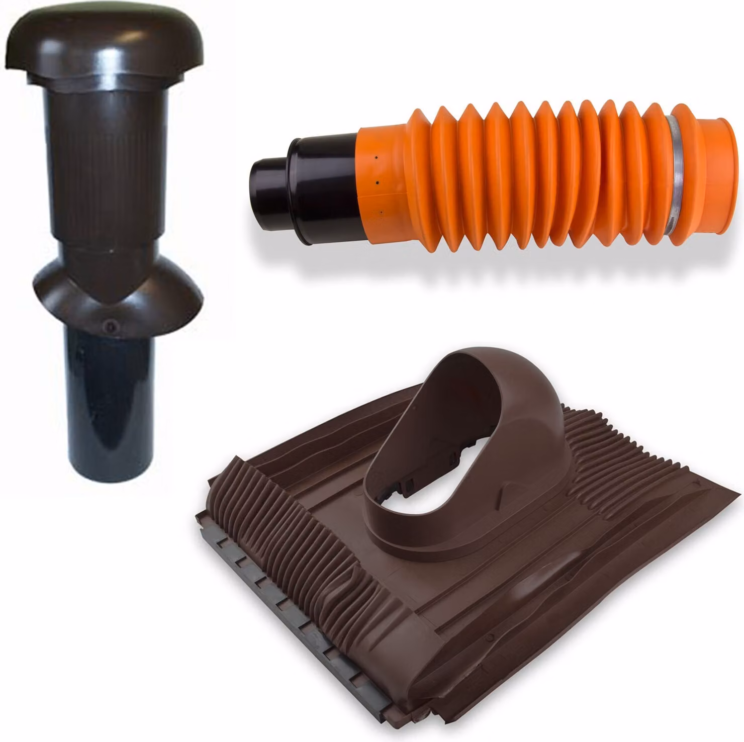 Bocchetta per tetto Klöber-Set6 DN100 marrone bocchetta universale per tegole di ventilazione