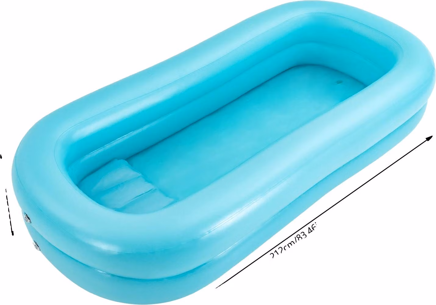 Vasca da bagno gonfiabile, pompa elettrica, sacca d'acqua per mobilità ridotta, blu