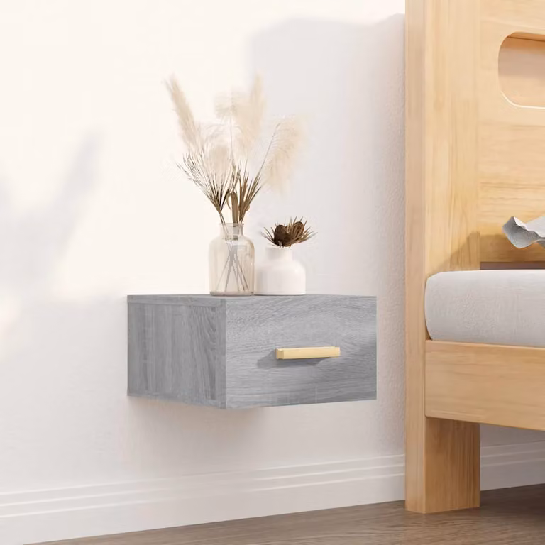 Comodino a muro vidaXL Grigio Sonoma moderno L/P/H: 35 x 35 x 20 cm