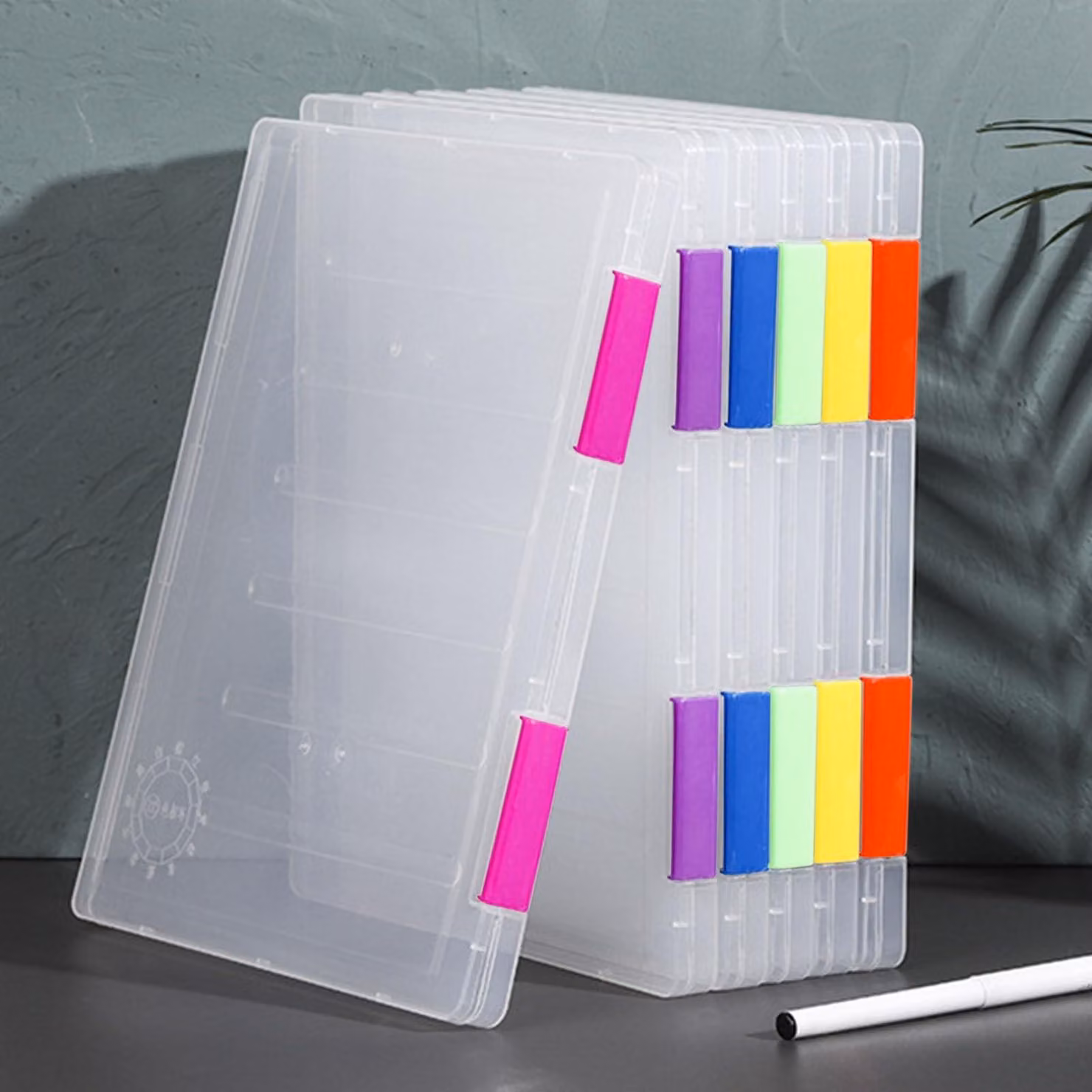Set di 6 scatole trasparenti per documenti, formato A4