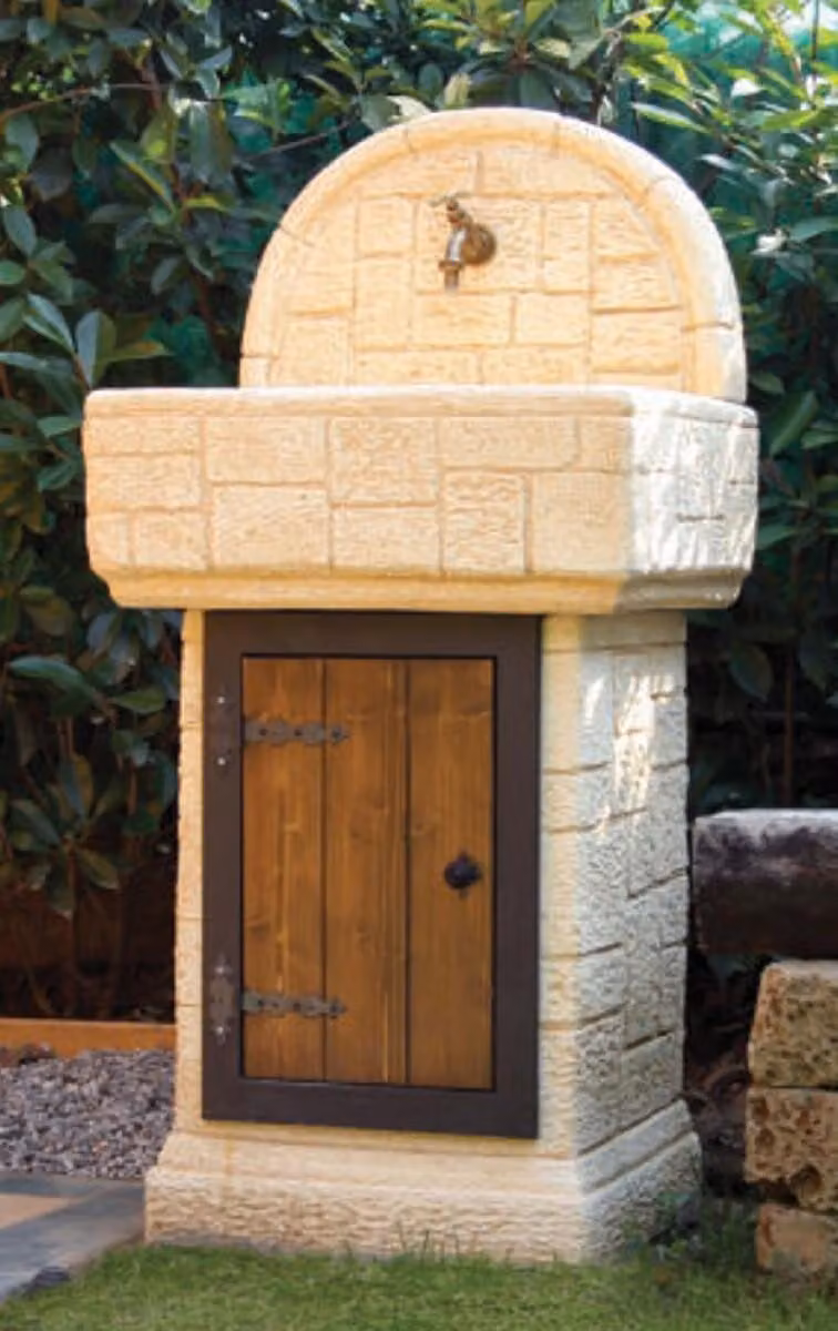 Casa Padrino Lavandino da giardino in stile liberty colore sabbia h. 120 cm