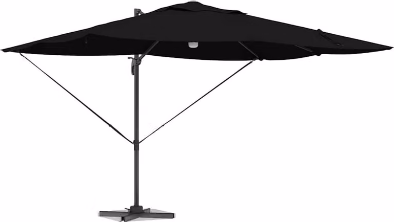 Ombrellone Nero 351 x 250 x 253 cm Poliestere e Alluminio