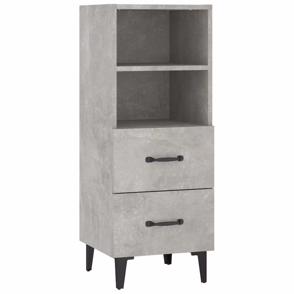Credenza Grigio Cemento 34,5x34x90 cm in Legno Multistrato