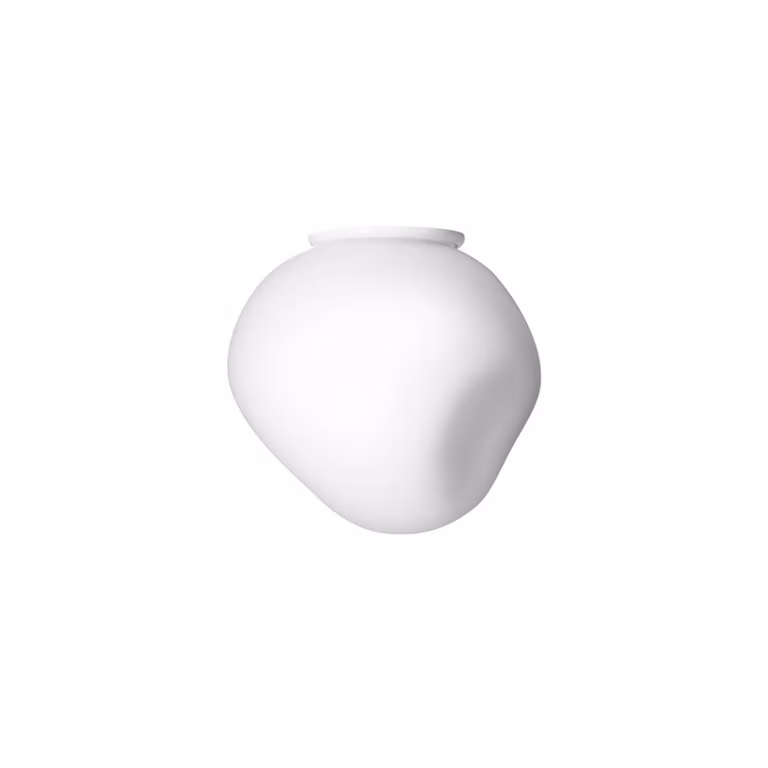Foscarini Plafoniera di design Hoba Piccola, dimmerabile, Bianco / Opale, Soggiorno / Sala da pranzo, Vetro, Design, Plafoniera