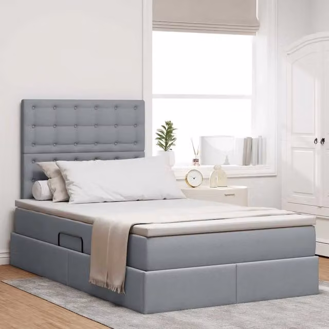Letto con contenitore e materasso vidaXL Grigio, L/P/H: 120 x 200 x 28 cm – 1