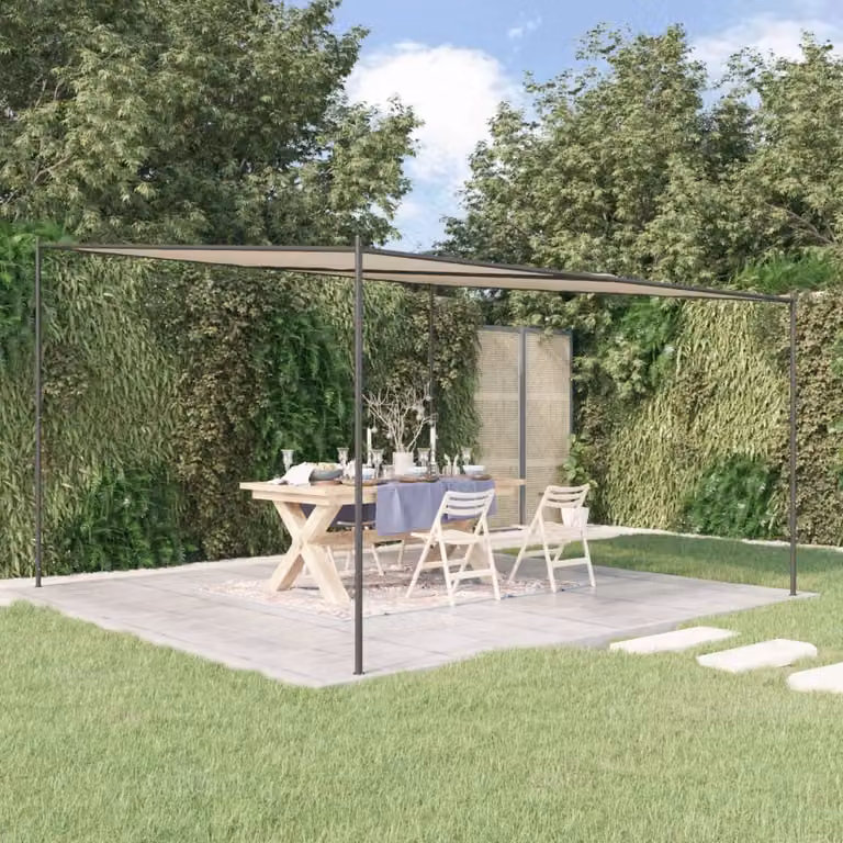 Padiglione Living Store Beige 4x4 m 180 g/m² tessuto e acciaio