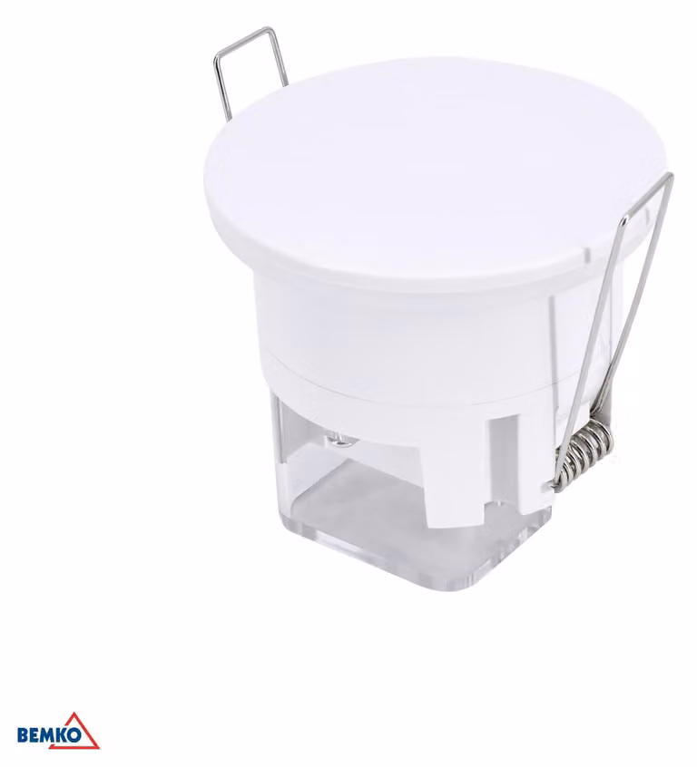 Sensore di presenza a microonde, portata 360°, grado di protezione IP54, da incasso, colore bianco