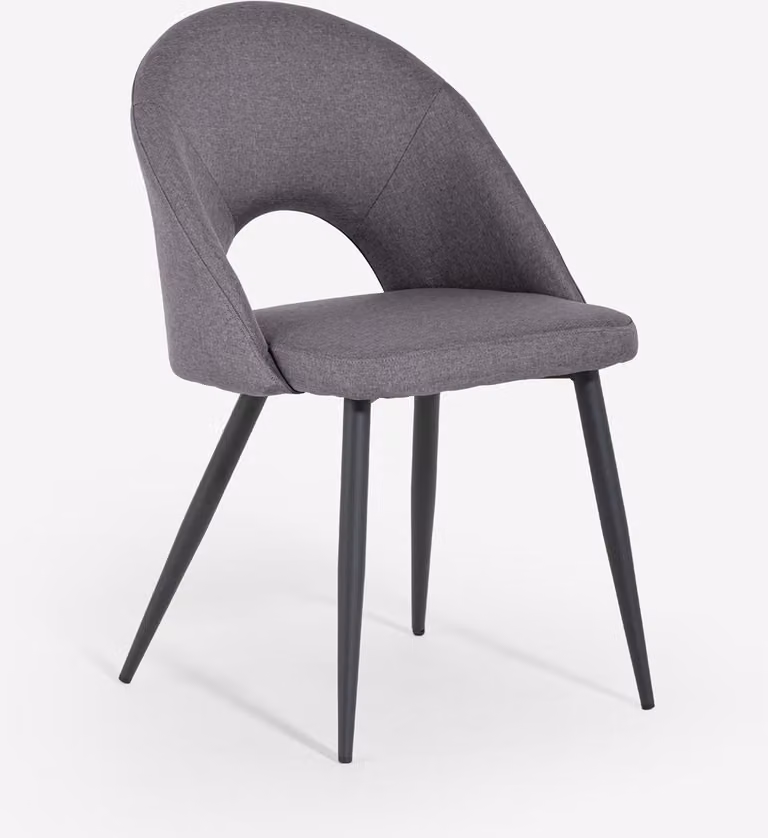 Elegante sedia imbottita di design per cucina e sala da pranzo Jarla - Grigio scuro