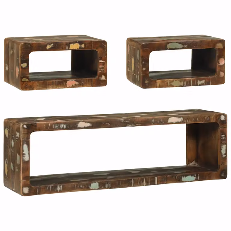 Set mobile TV moderno vidaXL in legno multicolore, 3 pezzi, L 100 cm x P 30 cm x H 32 cm