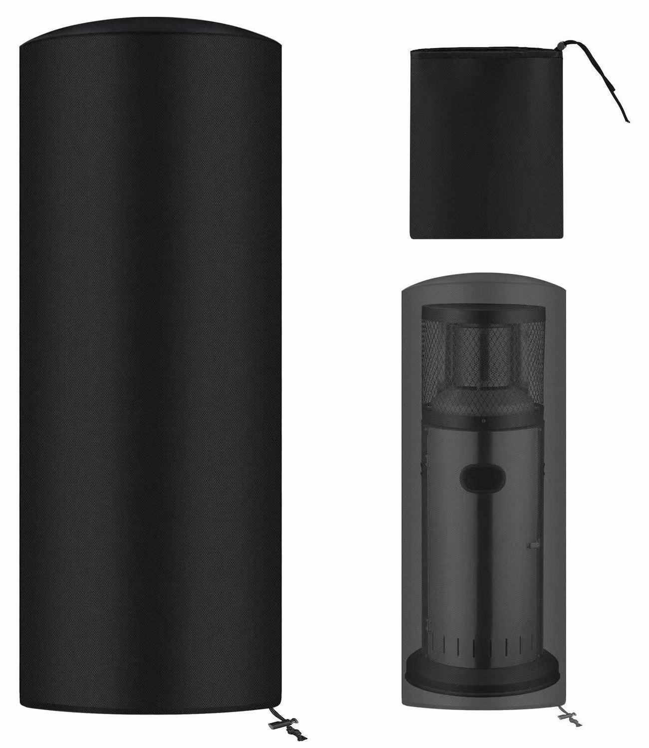 Copertura protettiva impermeabile per riscaldatori da esterno, forma cilindrica, dimensioni 120x50x50 cm, resistente all'acqua e ai raggi UV