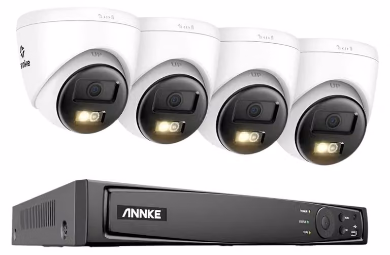 Sistema di telecamere di sicurezza - Telecamera di sorveglianza esterna 4K Ultra HD con rilevamento AI - Bianco